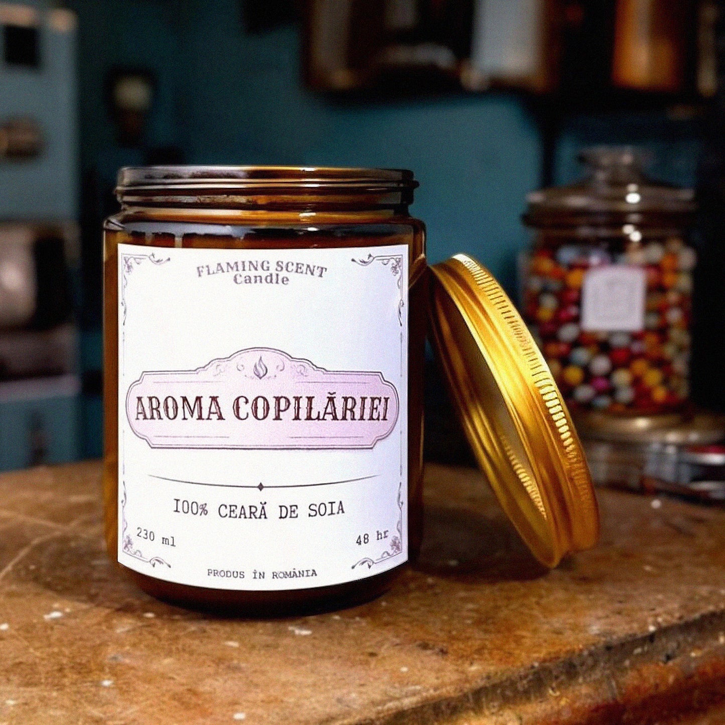 Lumanare parfumata - AROMA COPILĂRIEI (230 ml)